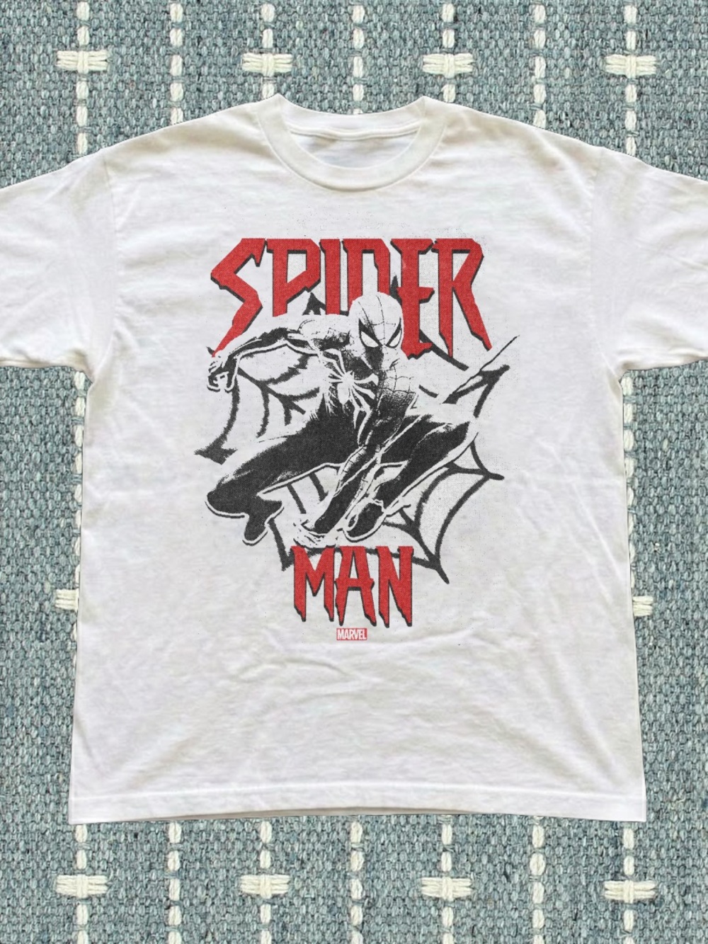 Gildan White Spider-Man Tee with Red & Black Graphic